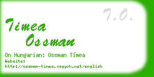 timea ossman business card